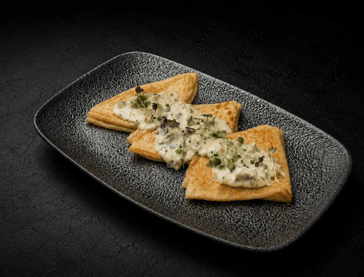 BLINIS WITH MUSHROOM SAUCE